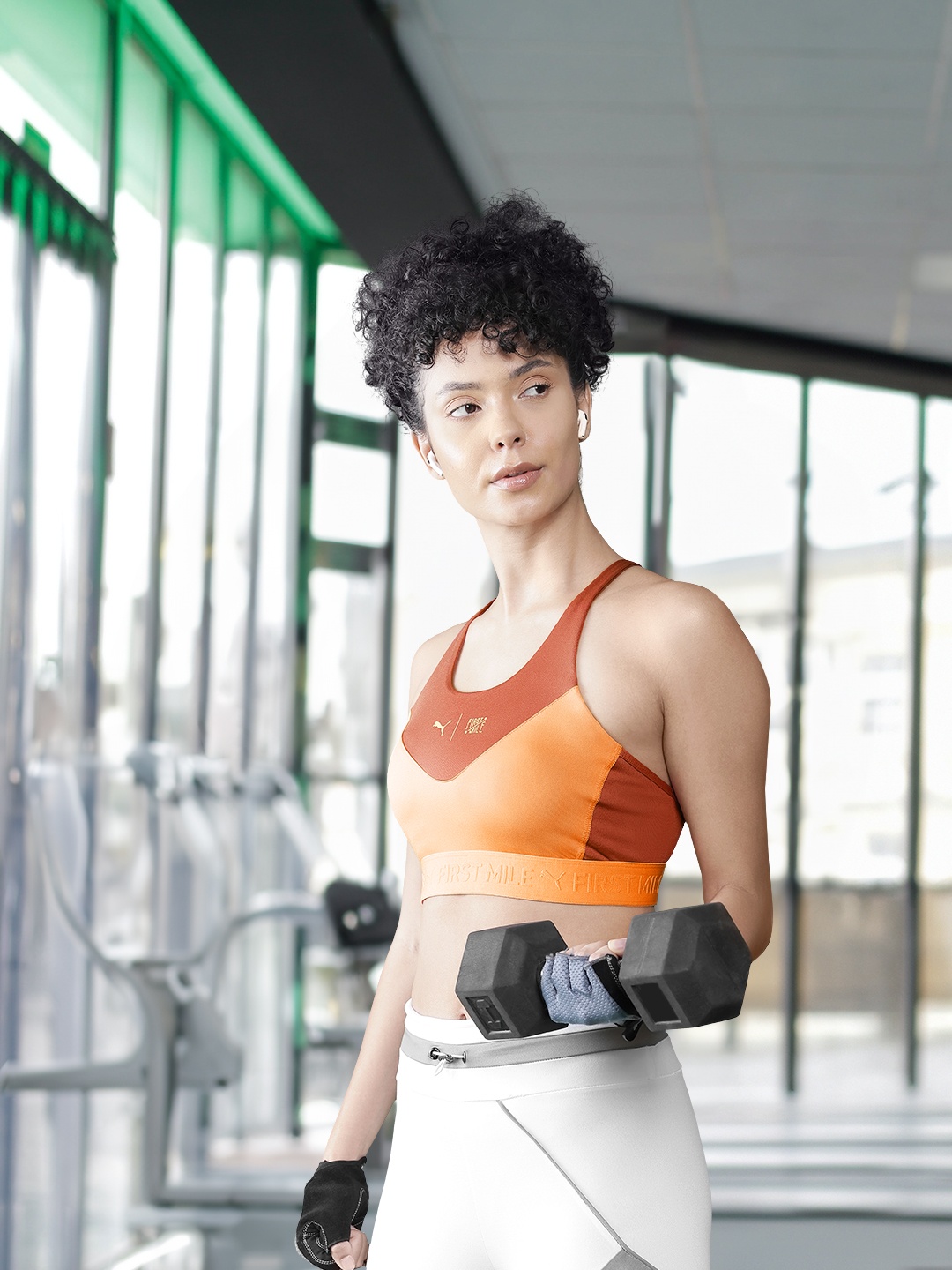

Puma x FIRST MILE Full Coverage Lightly Padded High Support dryCELL Running Bra 52393755, Orange