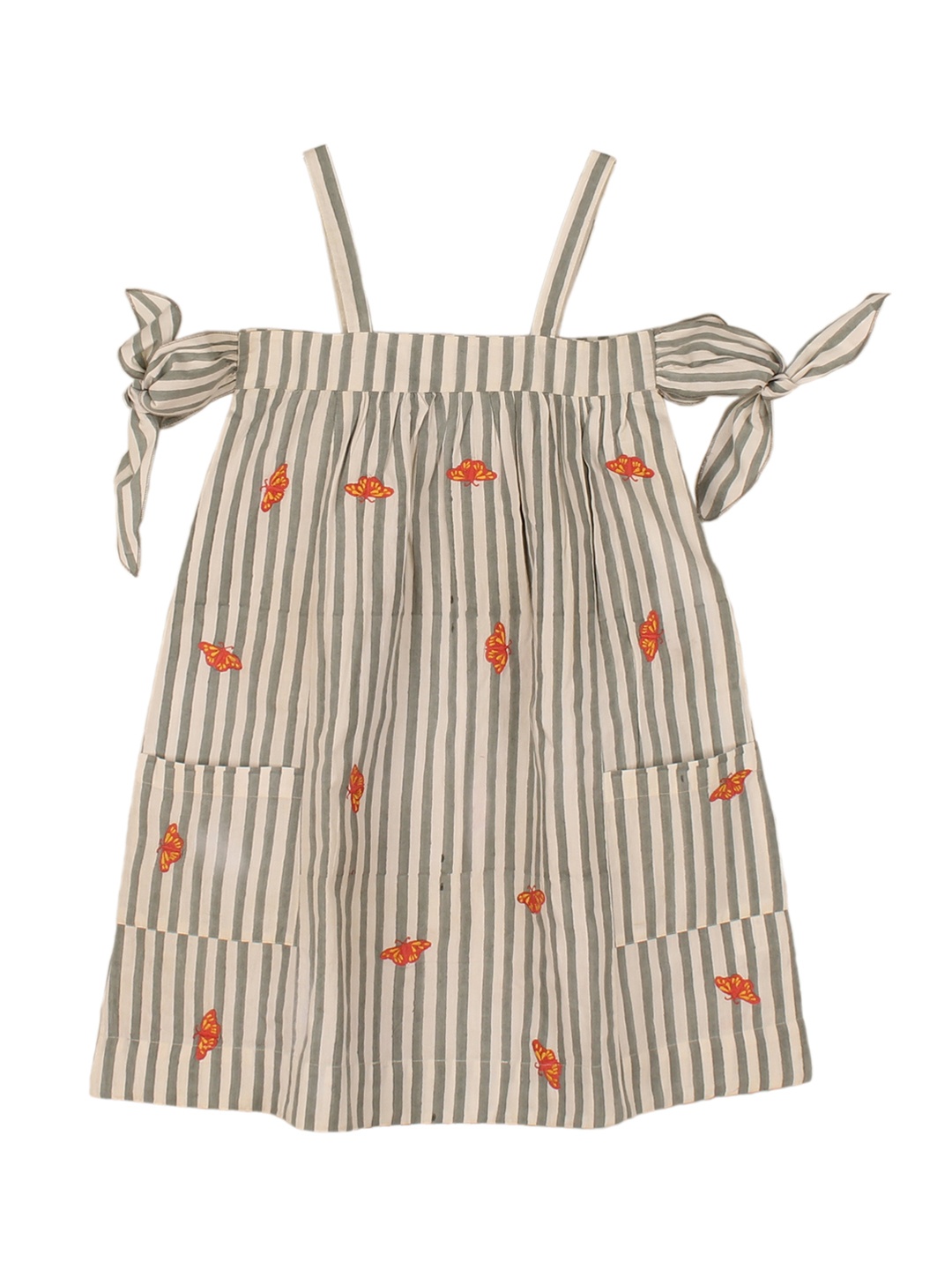 

My Little Lambs Girls Beige Printed Empire Dress