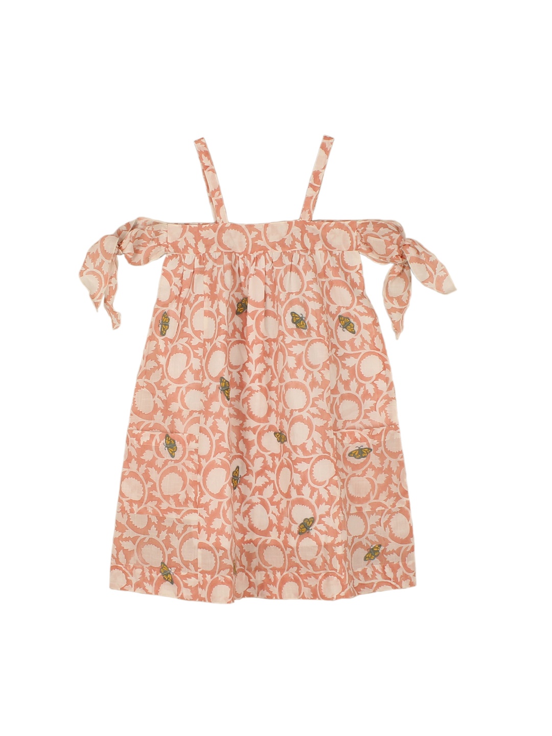 

My Little Lambs Girls Beige Printed Empire Dress