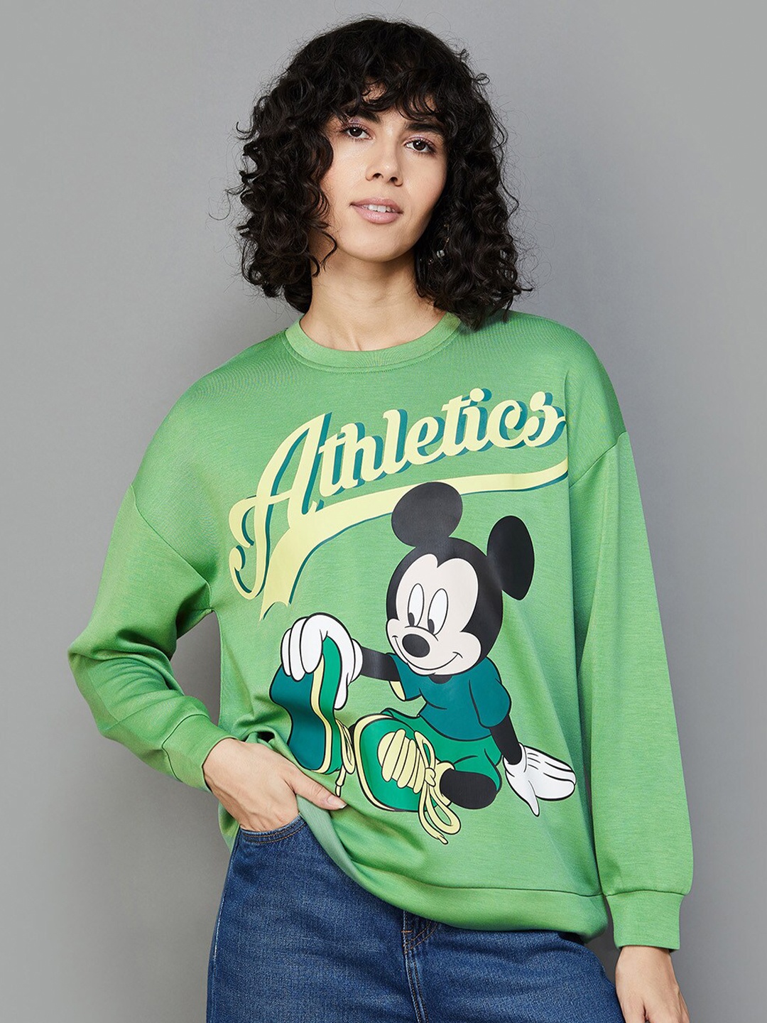 

Ginger by Lifestyle Women Mickey Mouse Sweatshirt, Green