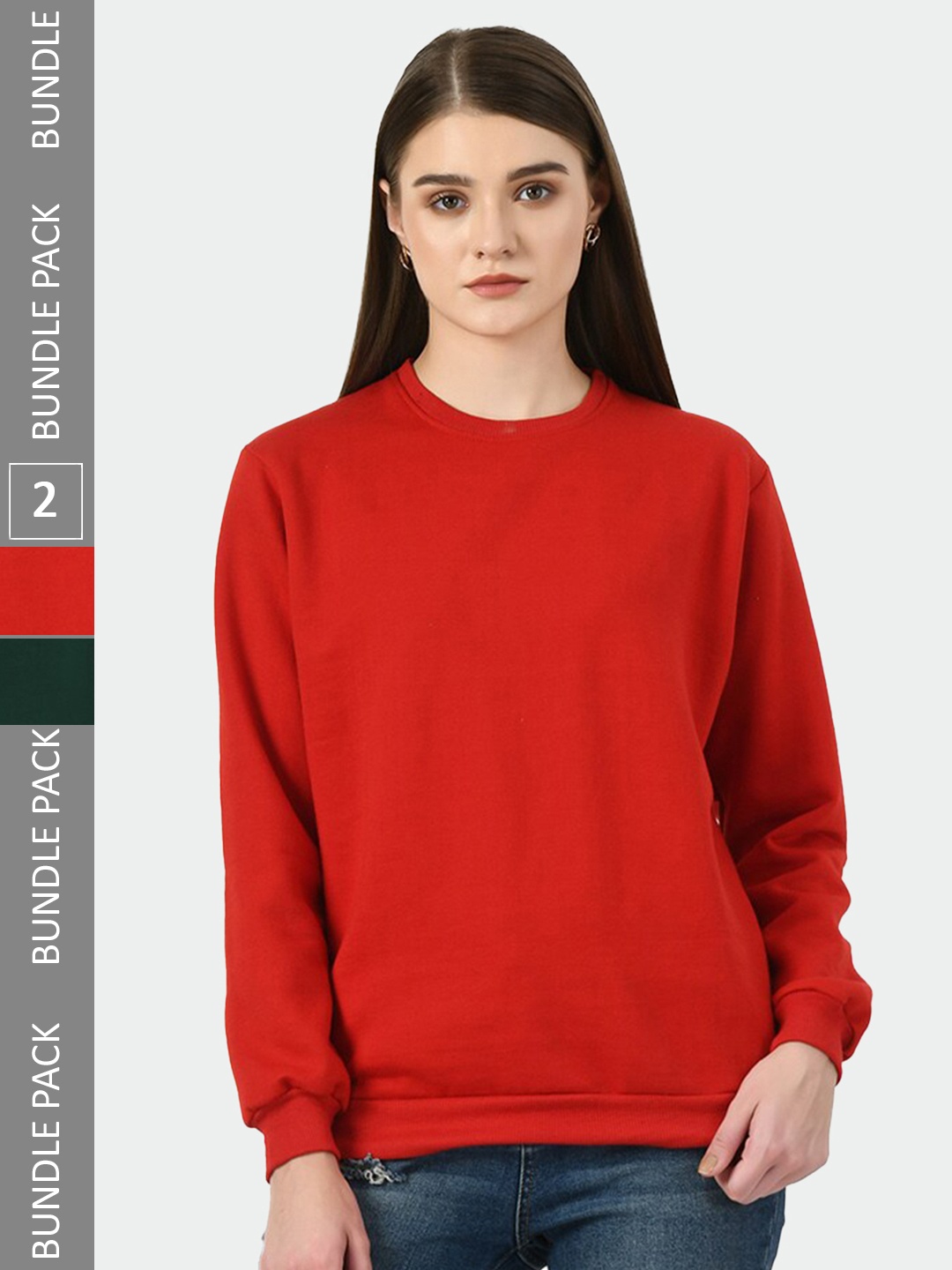 

BAESD Pack of 2 Fleece Pullover Sweatshirts, Red