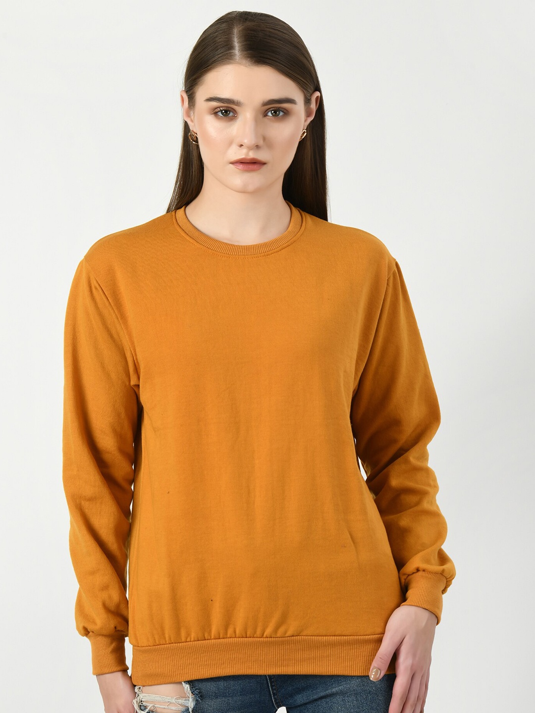 

BAESD Long Sleeves Fleece Pullover, Mustard