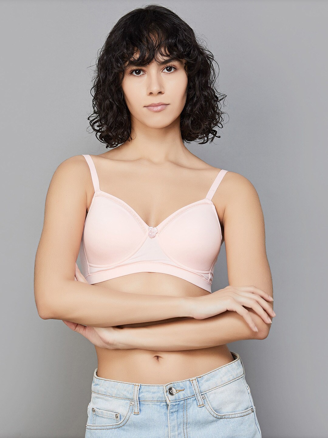 

Ginger by Lifestyle Pink Full Coverage Lightly Padded Everyday Bra With UV Protection, Peach