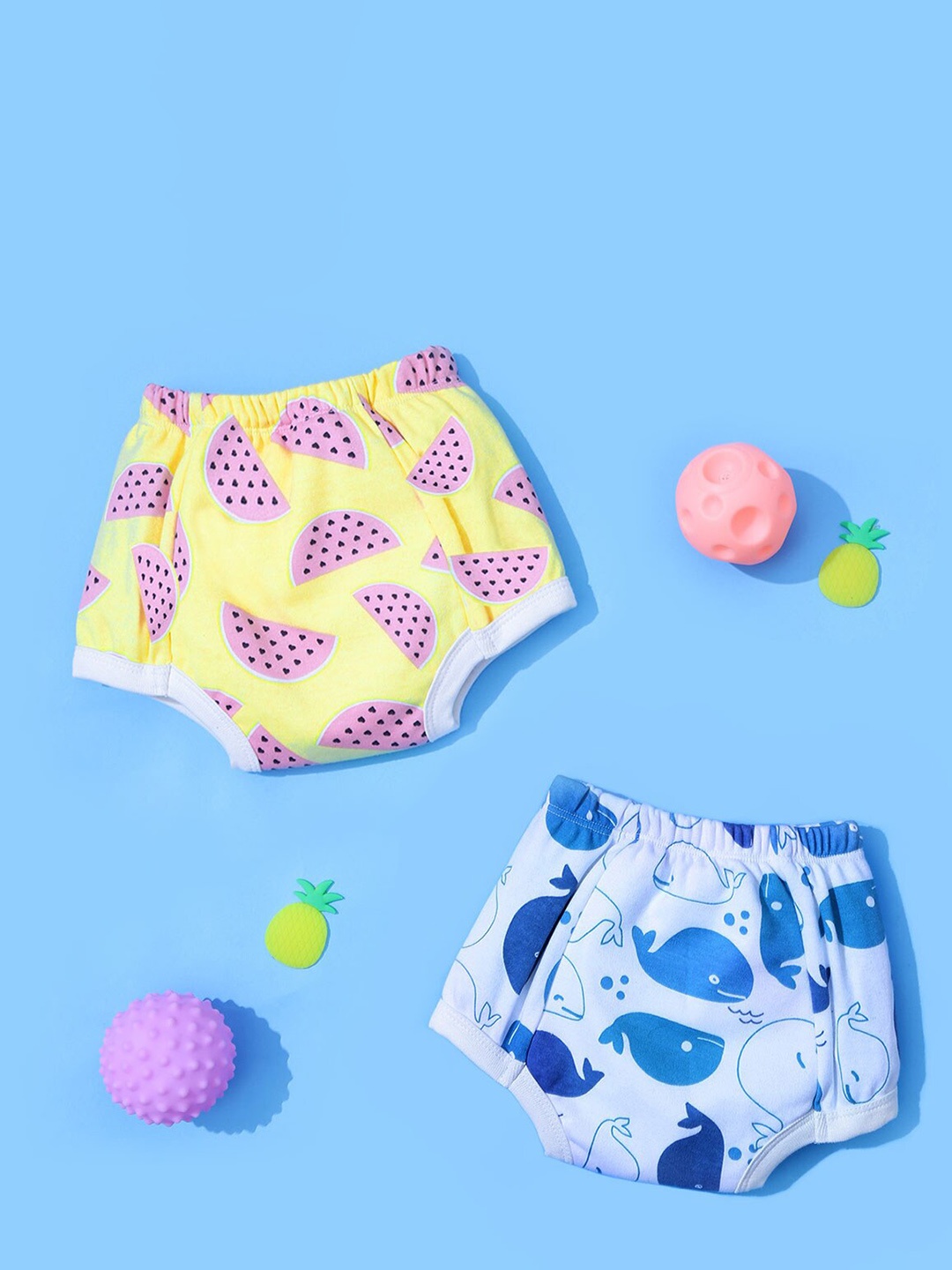 

Snugkins Pack of 2 Unisex Pure Cotton Reusable Potty Training Pants, Yellow