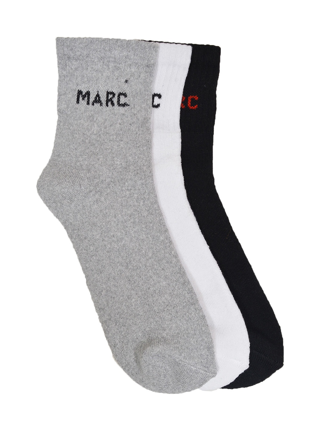 

MARC Men Set Of 3 Ankle-Length Socks, Grey melange