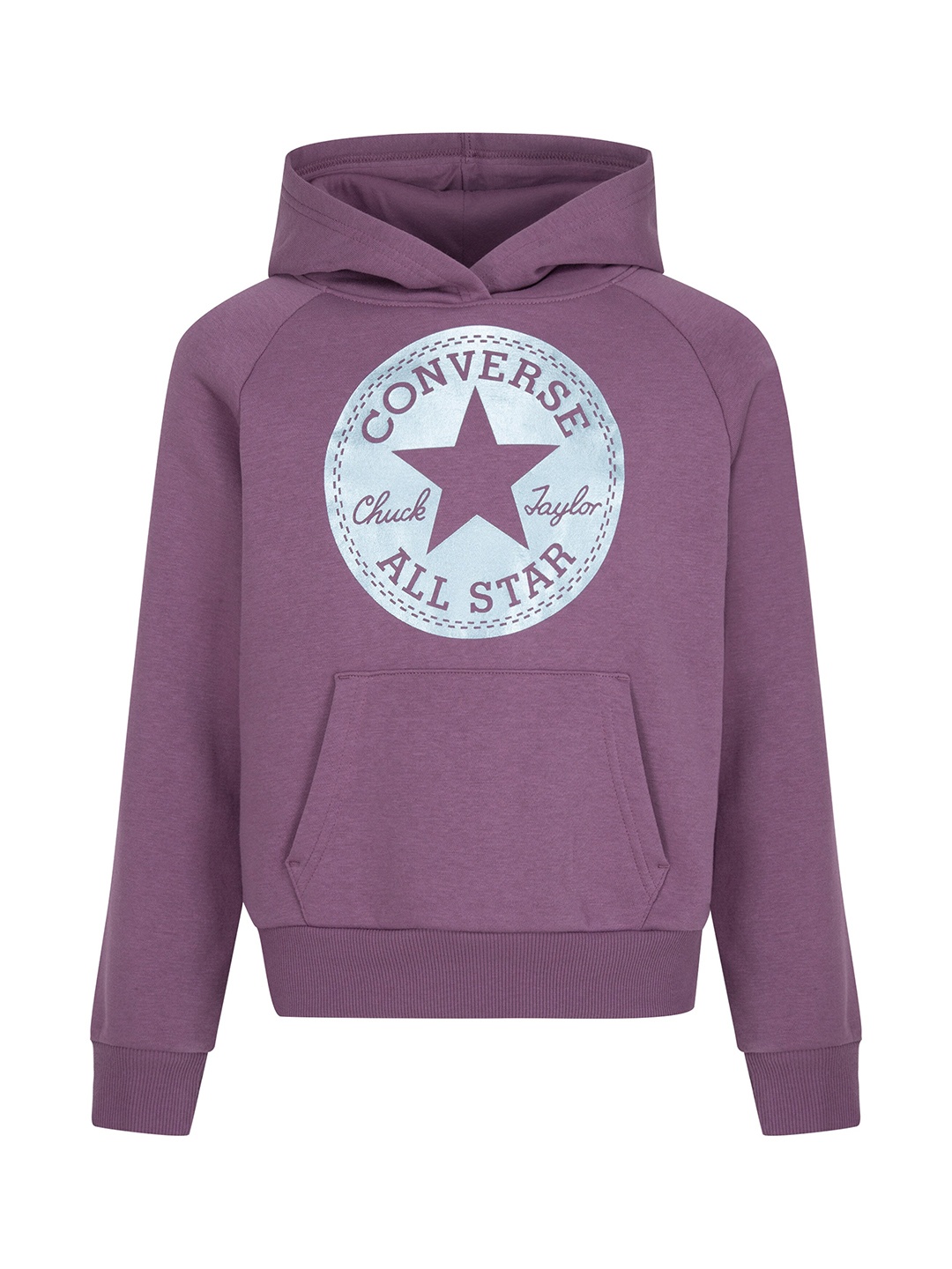 

Converse Girls Graphic Printed Hooded Pullover Sweatshirt, Purple