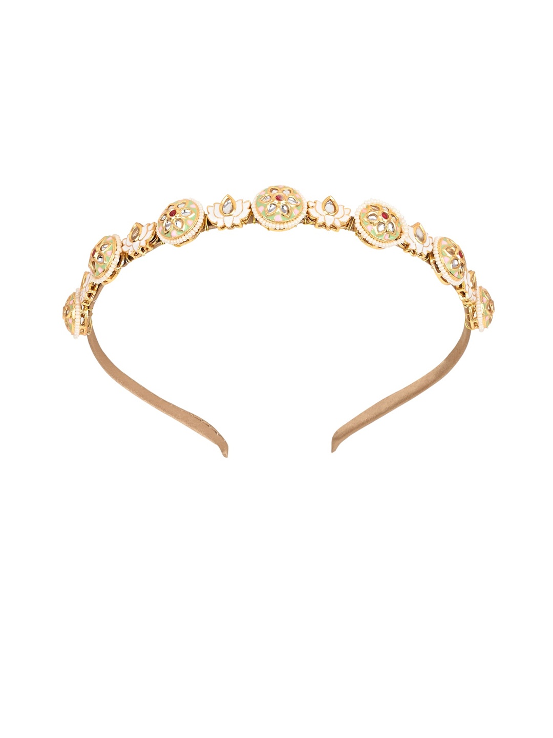 

Aye Candy Girls Lotus Embellished Kundan Hairband, Gold