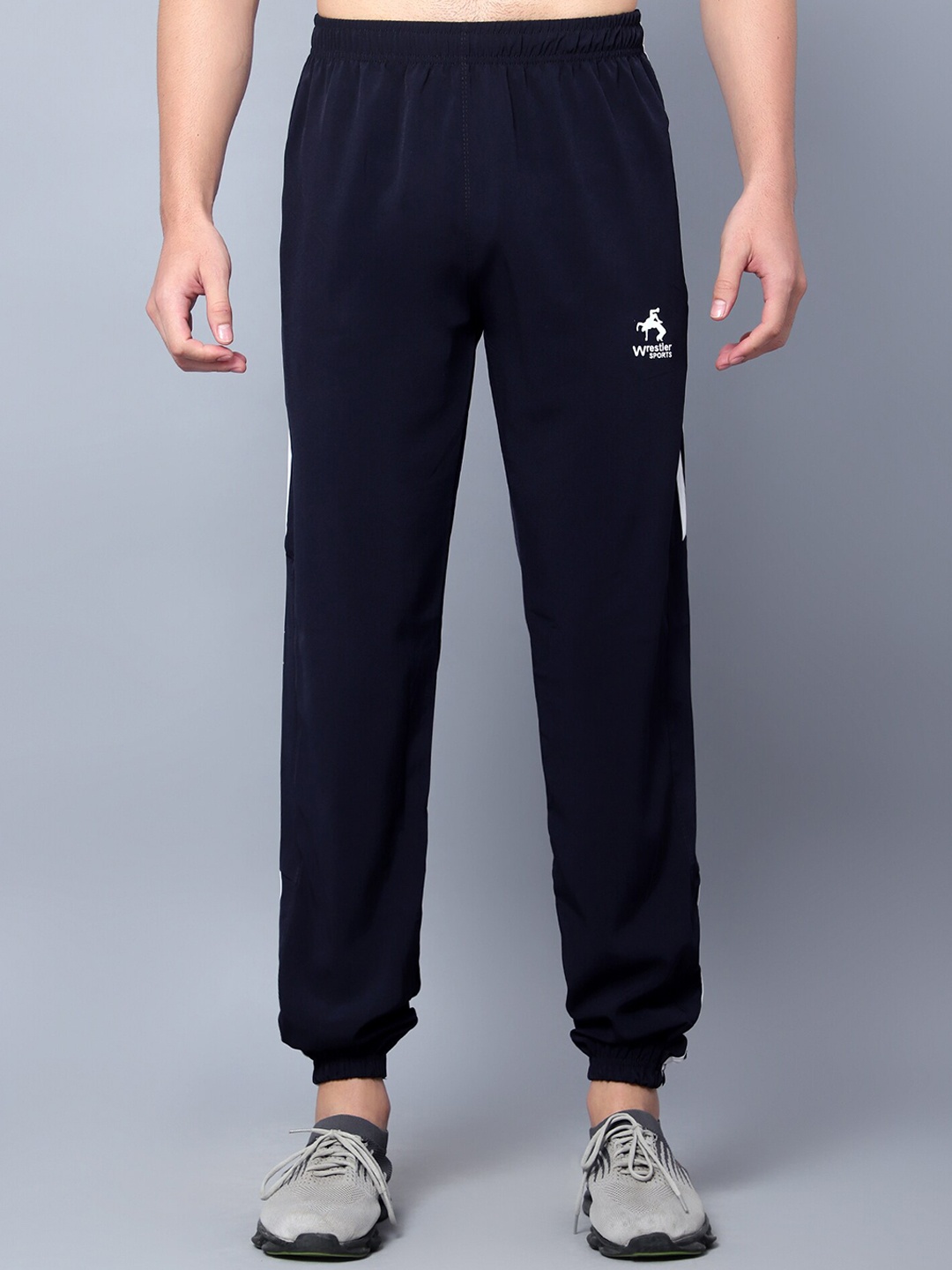 

SKY HEIGHTS Men Slim-Fit Mid-Rise Joggers, Navy blue