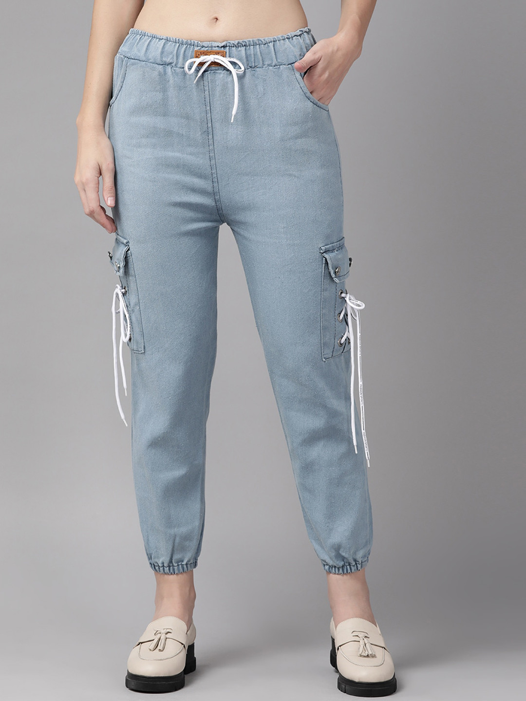 

BAESD Women Mid-Rise Relaxed-Fit Joggers, Blue