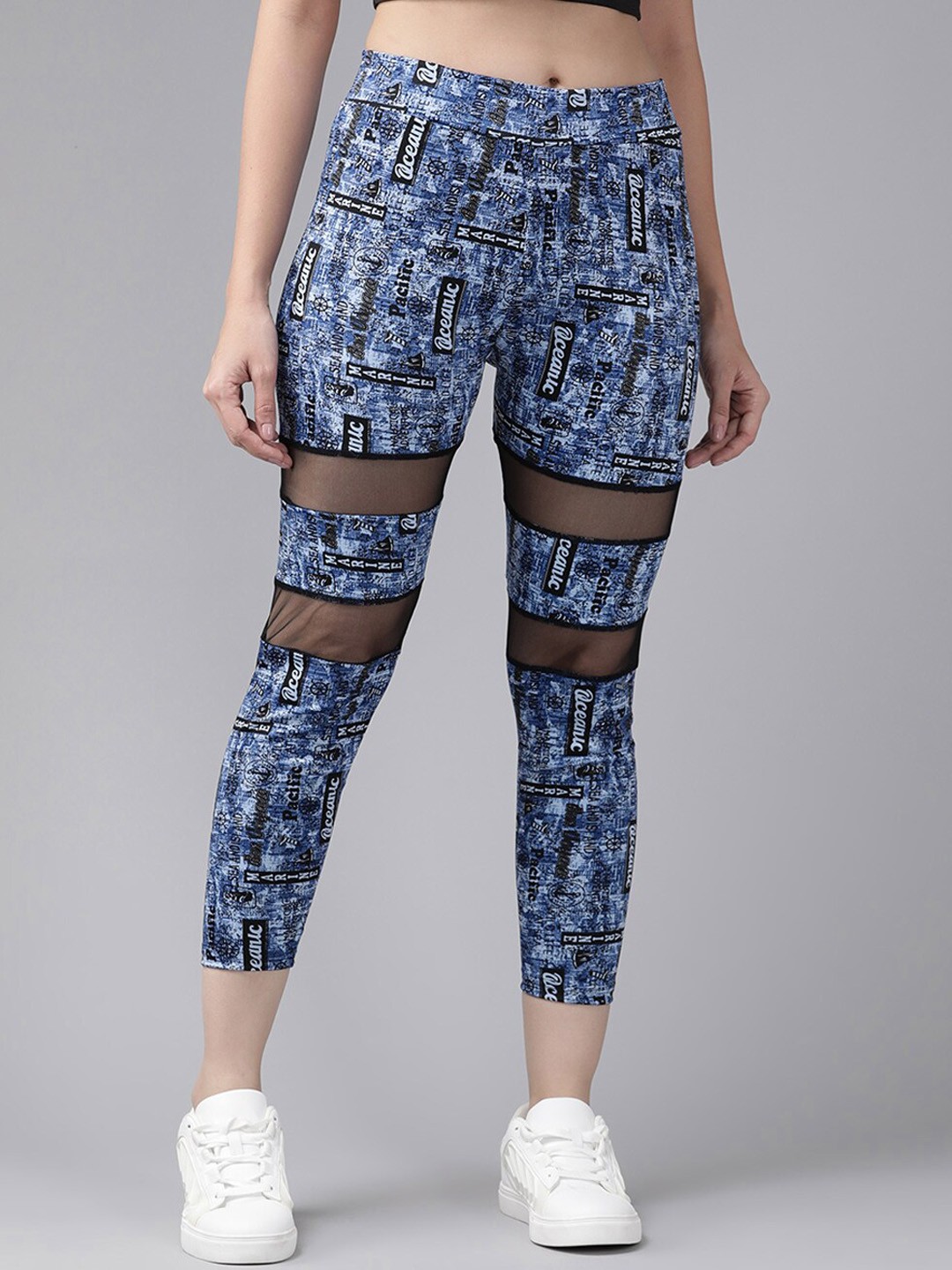 

BAESD Women Slim Fit Typography Printed e-dry technology Sports Track Pants, Blue