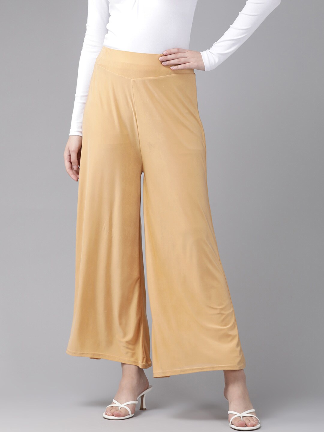 

BAESD Wide Leg Cotton Palazzos, Beige