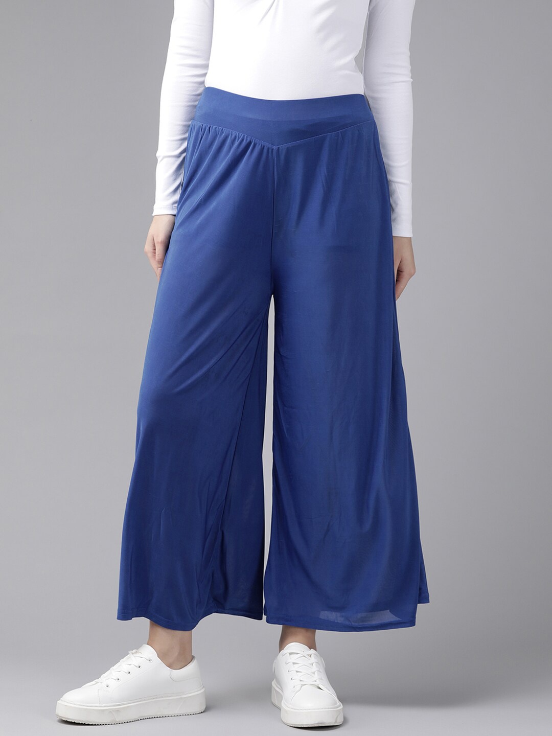

BAESD Women Flared Palazzos, Blue