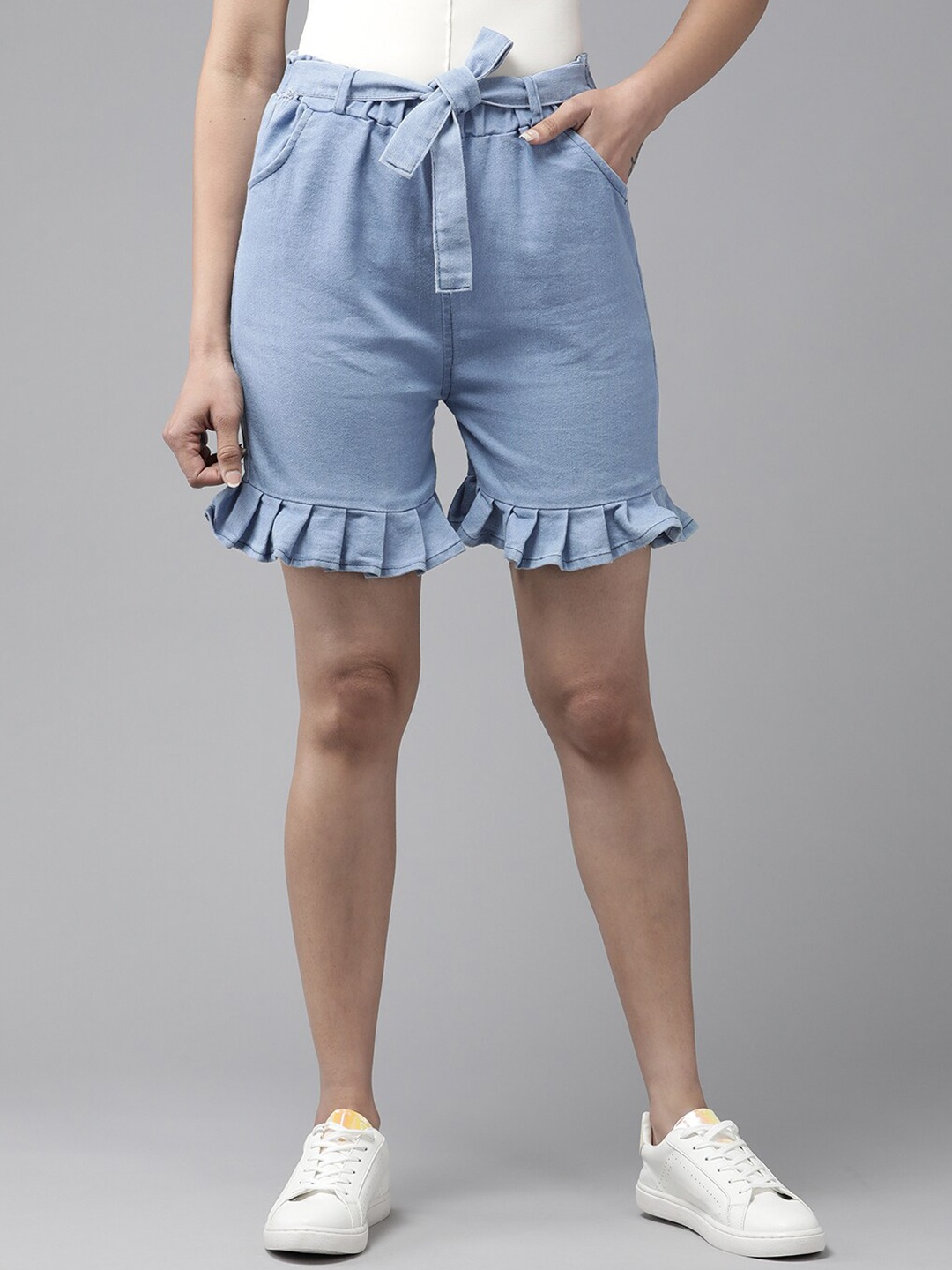 

BAESD Women High-Rise Denim Shorts, Blue