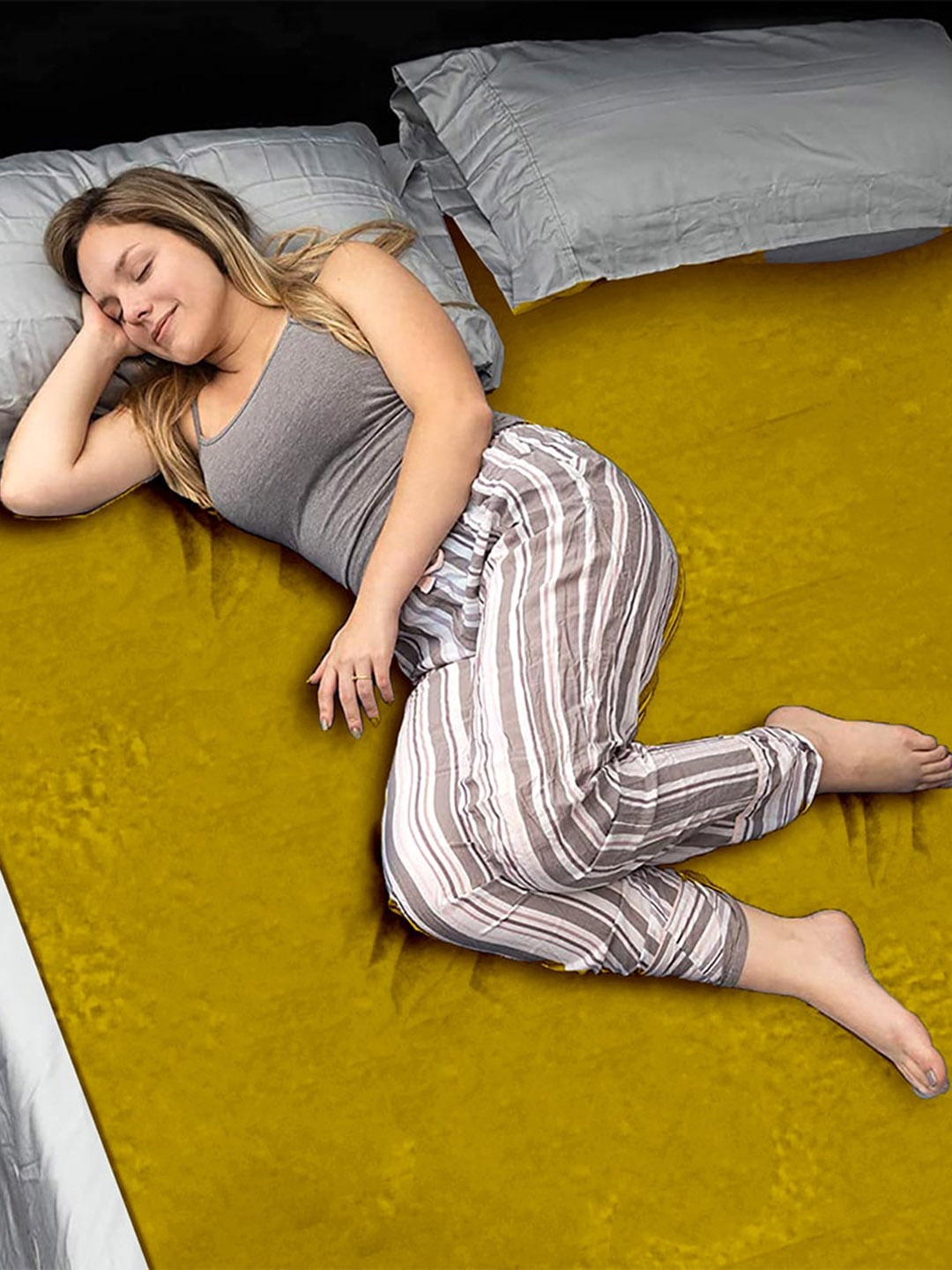 

BeyBee Mustard Yellow Cotton Waterproof Queen Size Mattress Protector