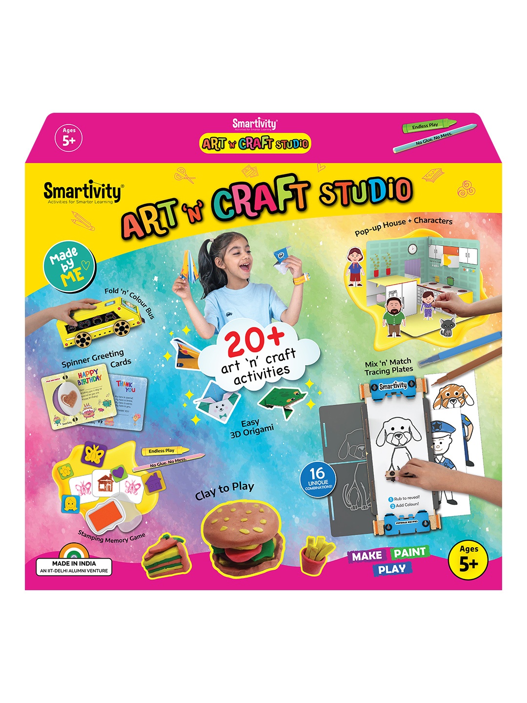 

Smartivity Kids 20+ Activities Art & Craft Studio Kit, White