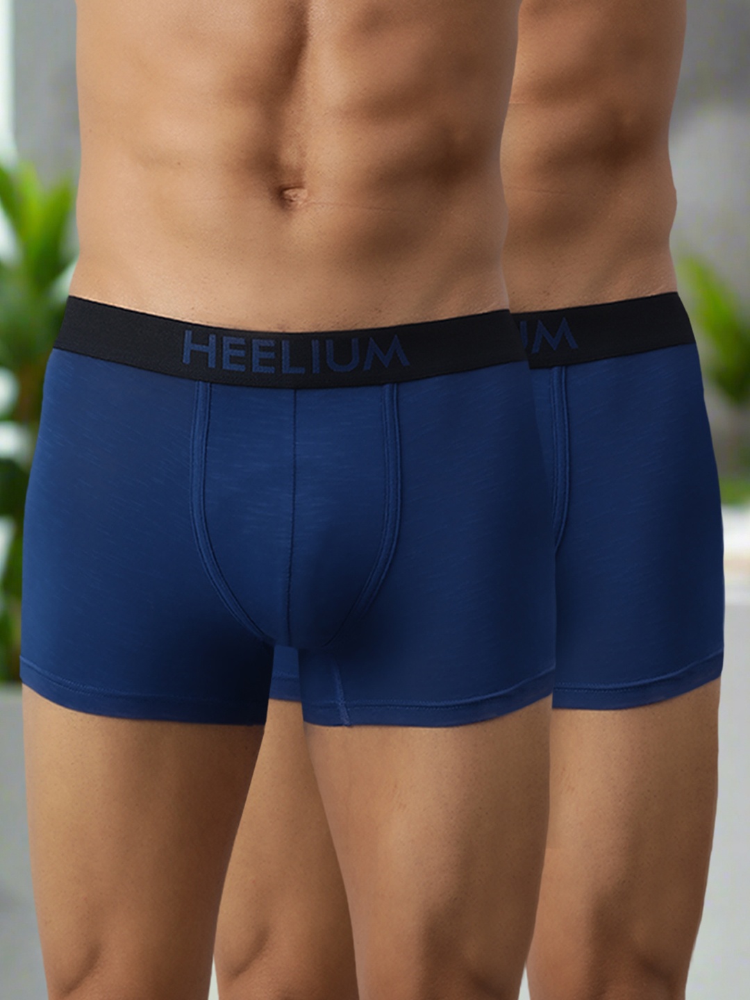 

Heelium Men Pack of 2 Bamboo Super Soft & Odour Free Comfort Fit Trunk, Navy blue
