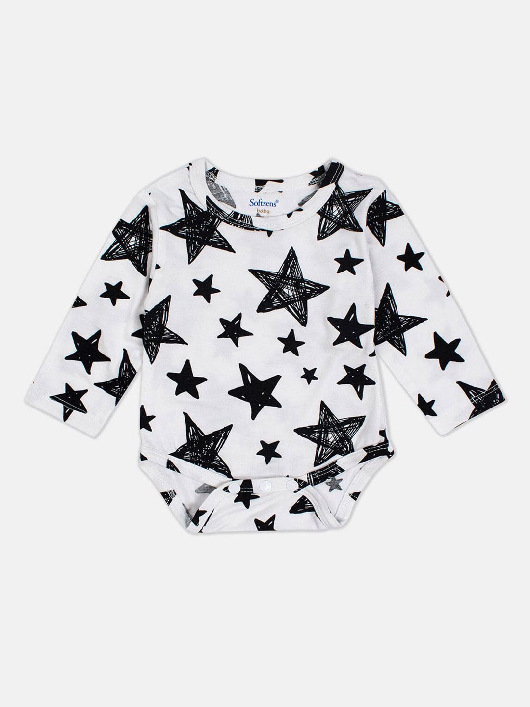 

Softsens Rockstar Infants Printed Bodysuit, White