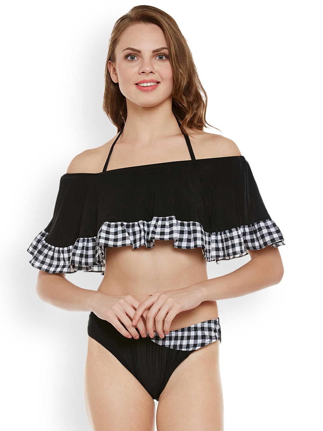 

Athena Black & White Checked Swim Bikini Set