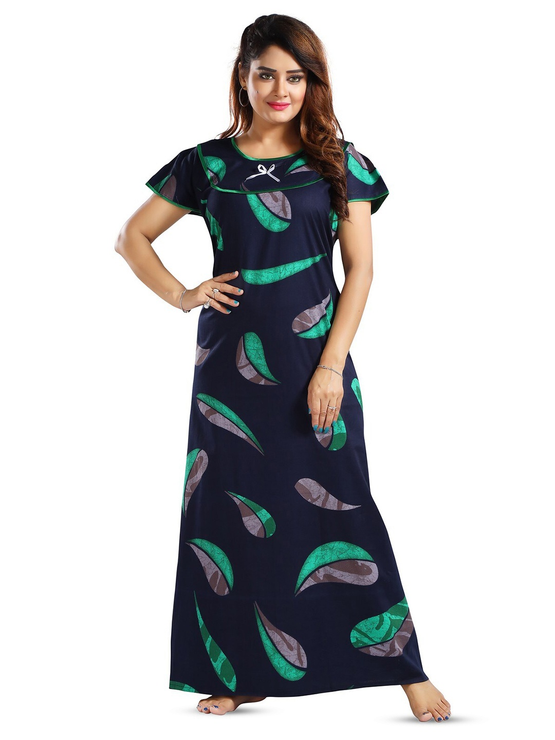 

CINCO Floral Printed Maxi Nightdress, Navy blue