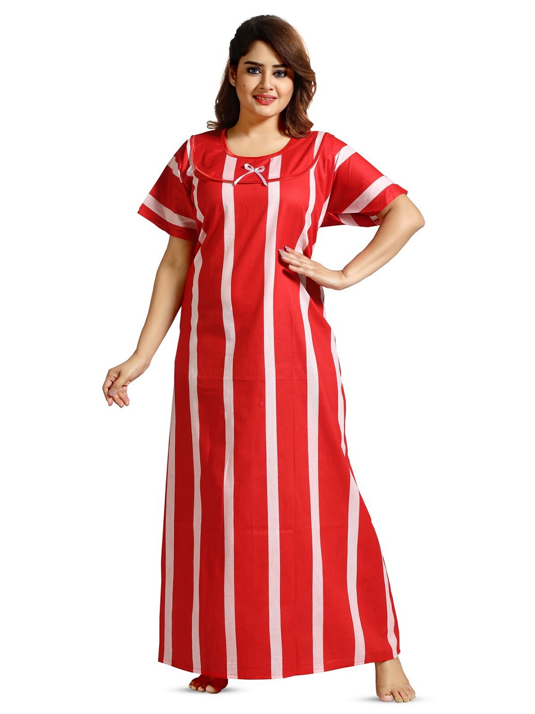 

CINCO Striped Maxi Nightdress, Red