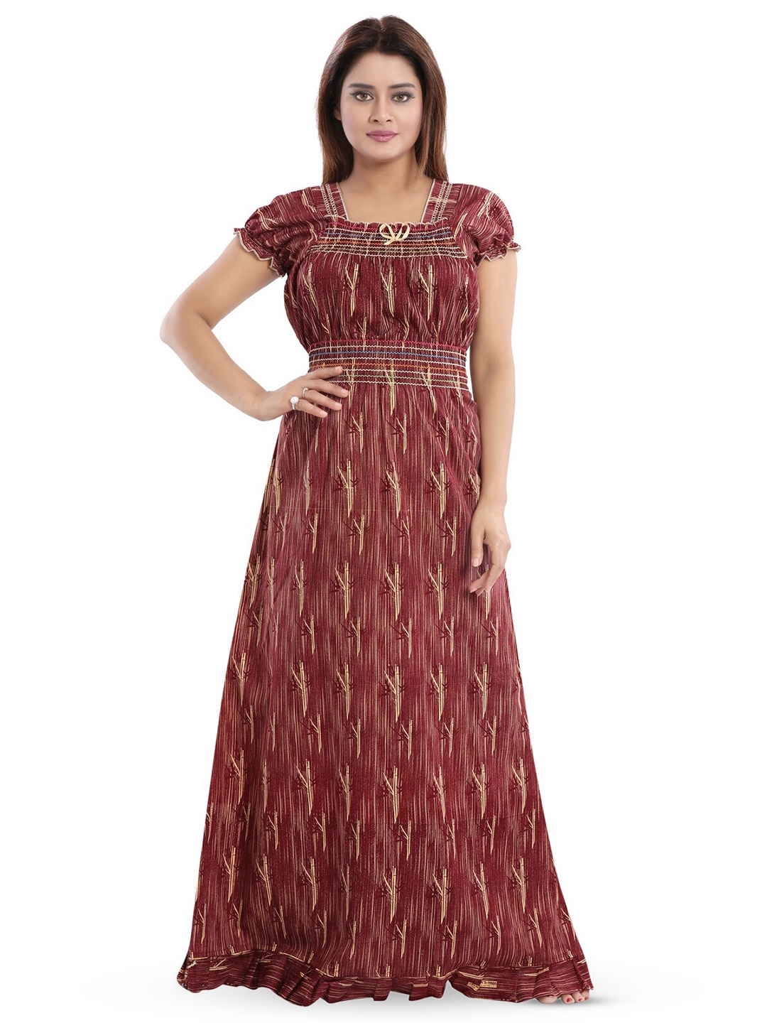 

CINCO Striped Maxi Nightdress, Brown