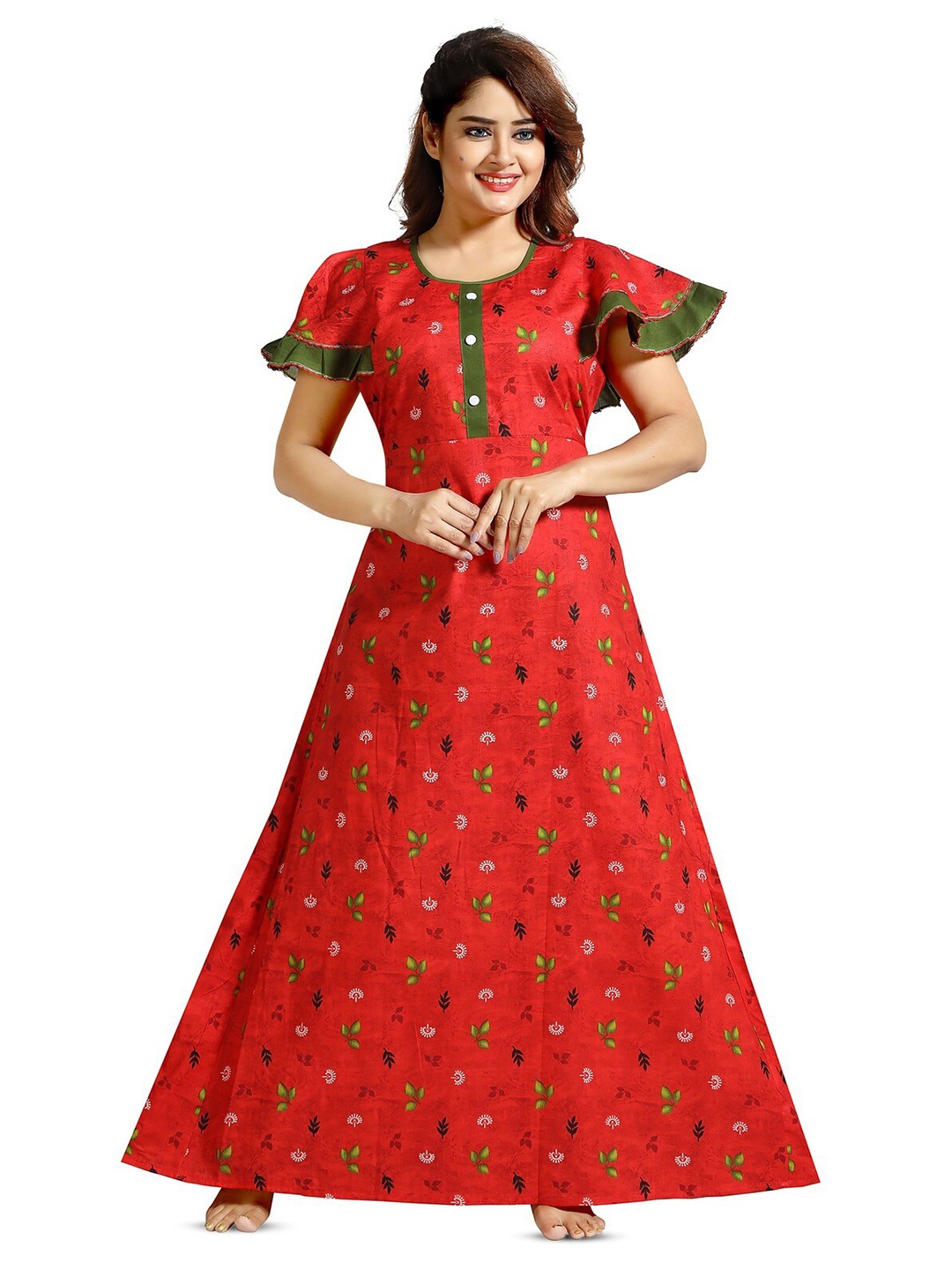 

CINCO Floral Printed Maxi Nightdress, Red