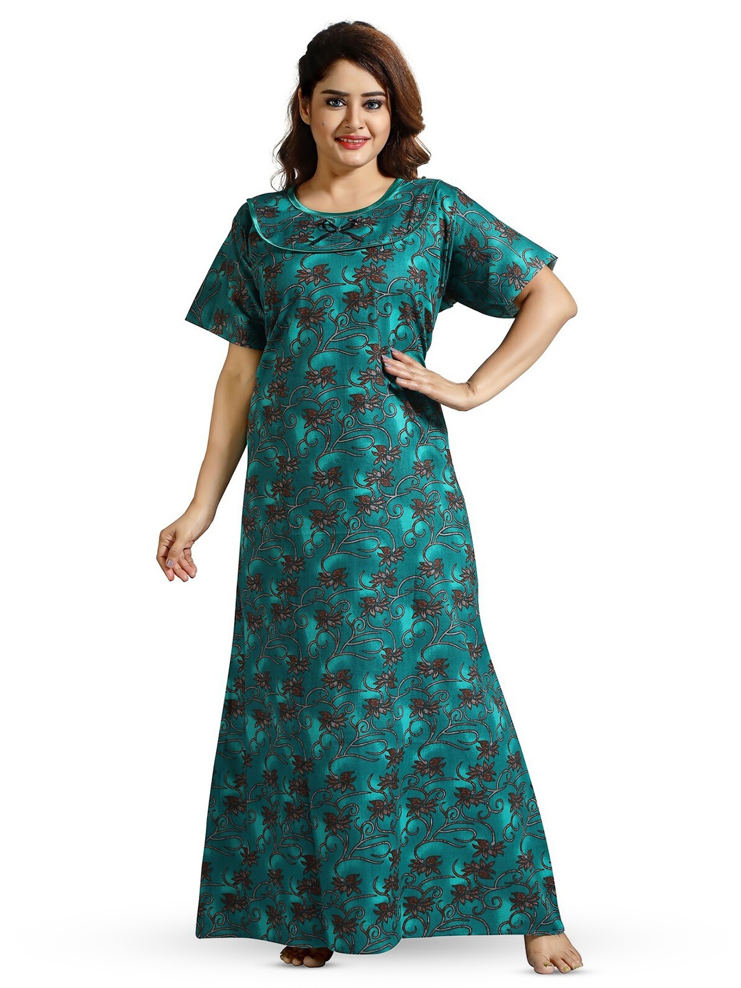 

CINCO Floral Printed Maxi Nightdress, Green