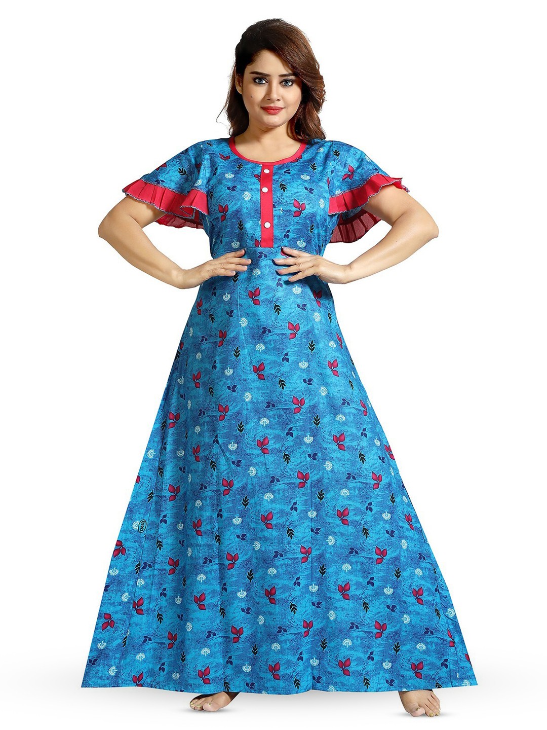 

CINCO Floral Printed Maxi Nightdress, Blue