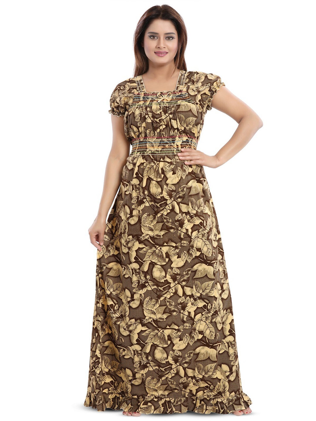 

CINCO Floral Printed Maxi Nightdress, Brown