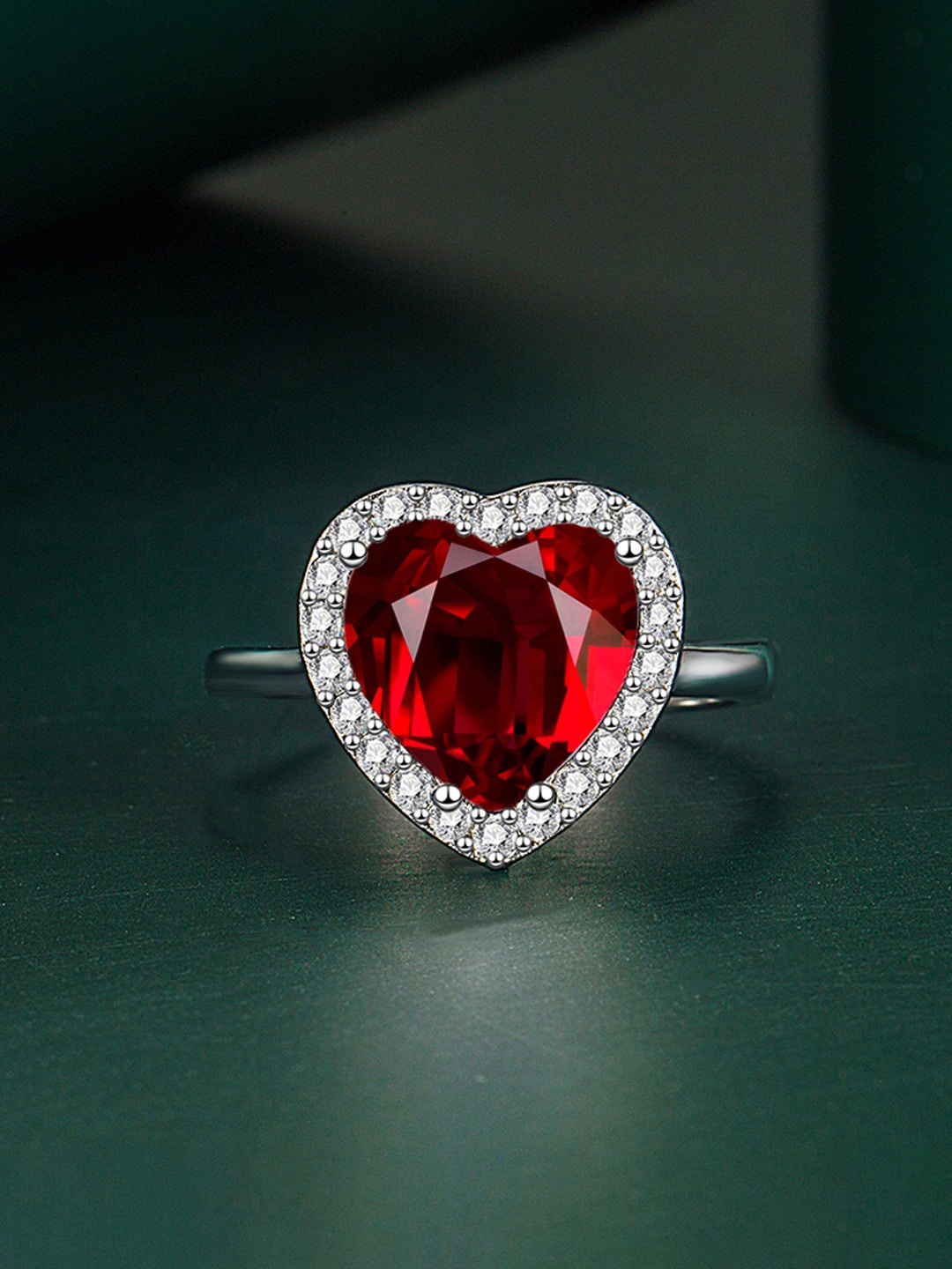

Designs & You Silver-Plated Cubic Zirconia Studded Finger Ring