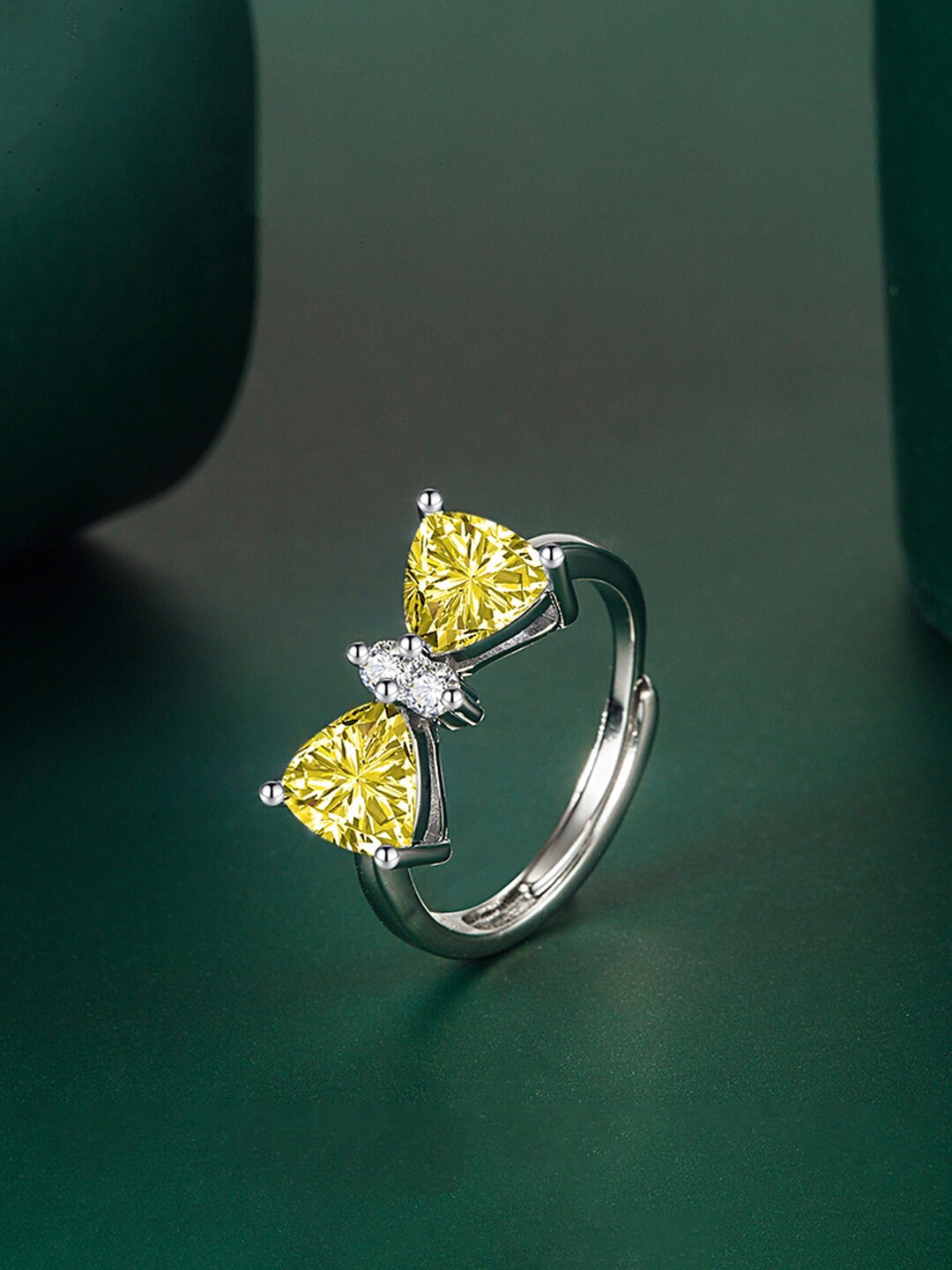 

Designs & You Silver-Plated CZ Studded Ring
