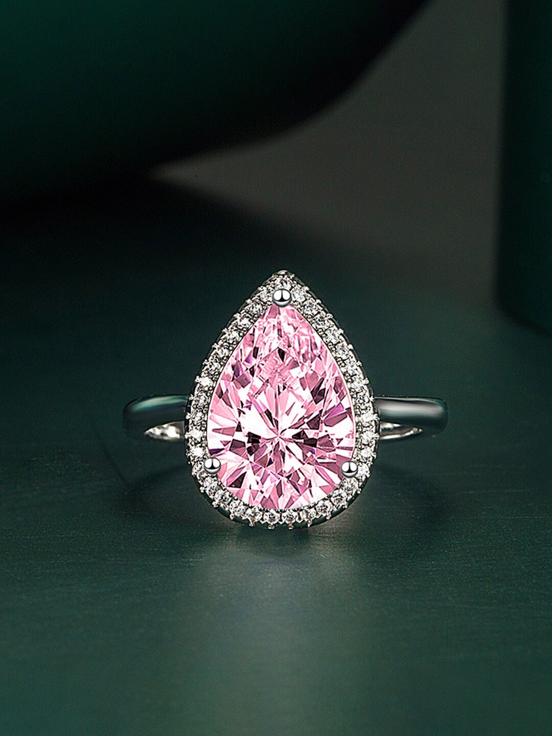

Designs & You Silver-Plated CZ Studded Ring