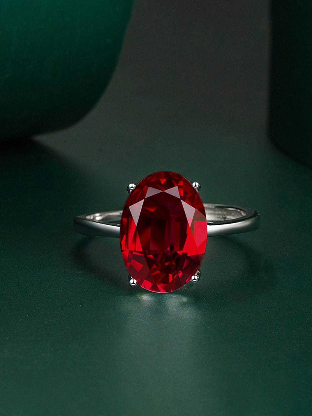 

Designs & You Silver-Plated CZ Studded Finger Ring