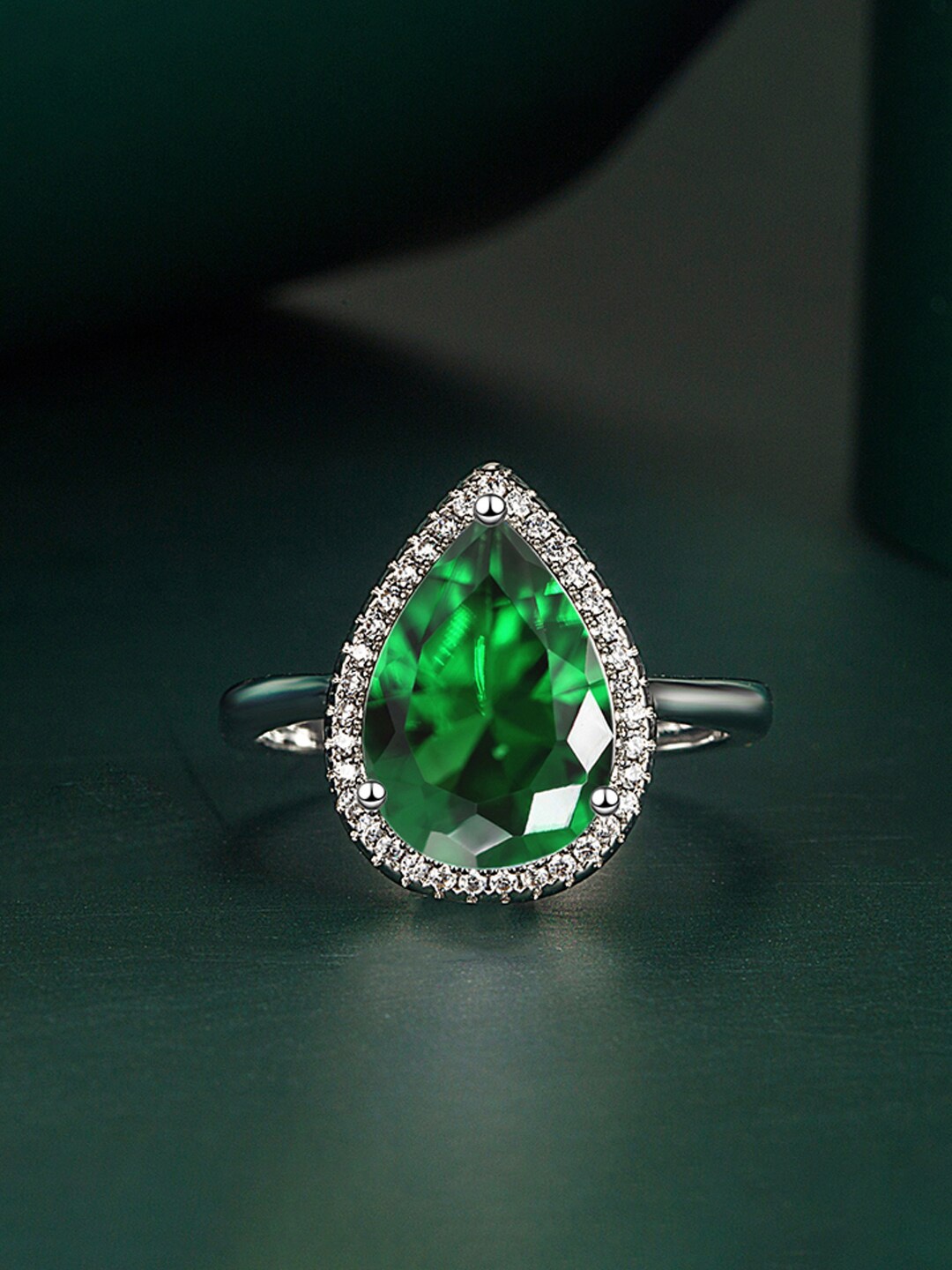 

Designs & You Silver-Plated CZ Studded Ring