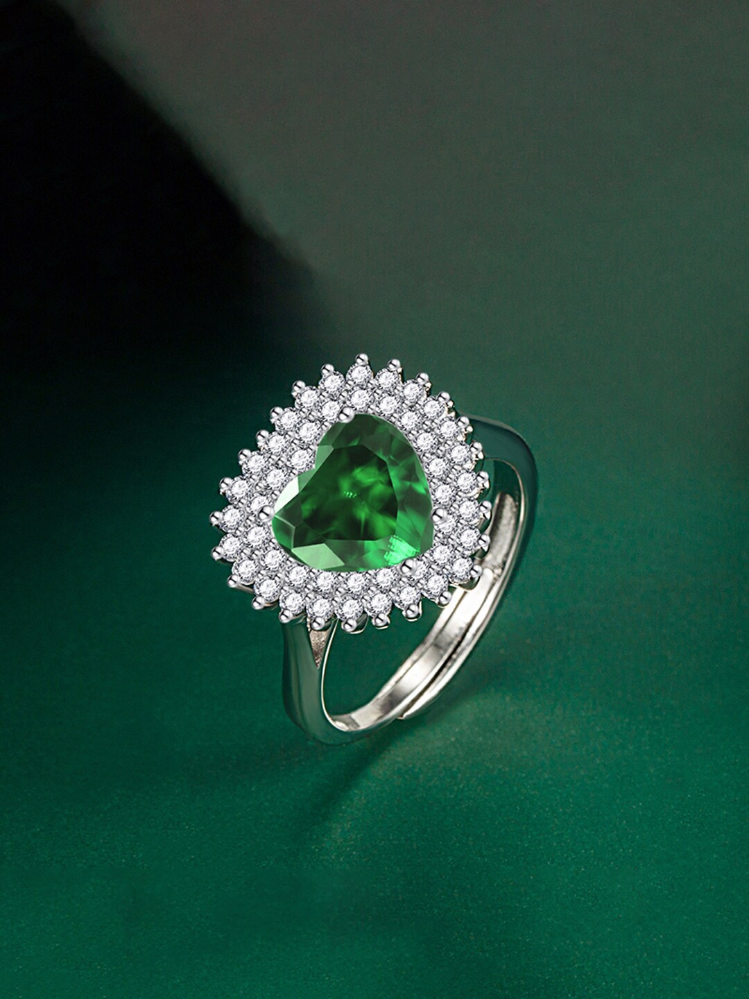 

Designs & You Silver-Plated CZ Studded Ring