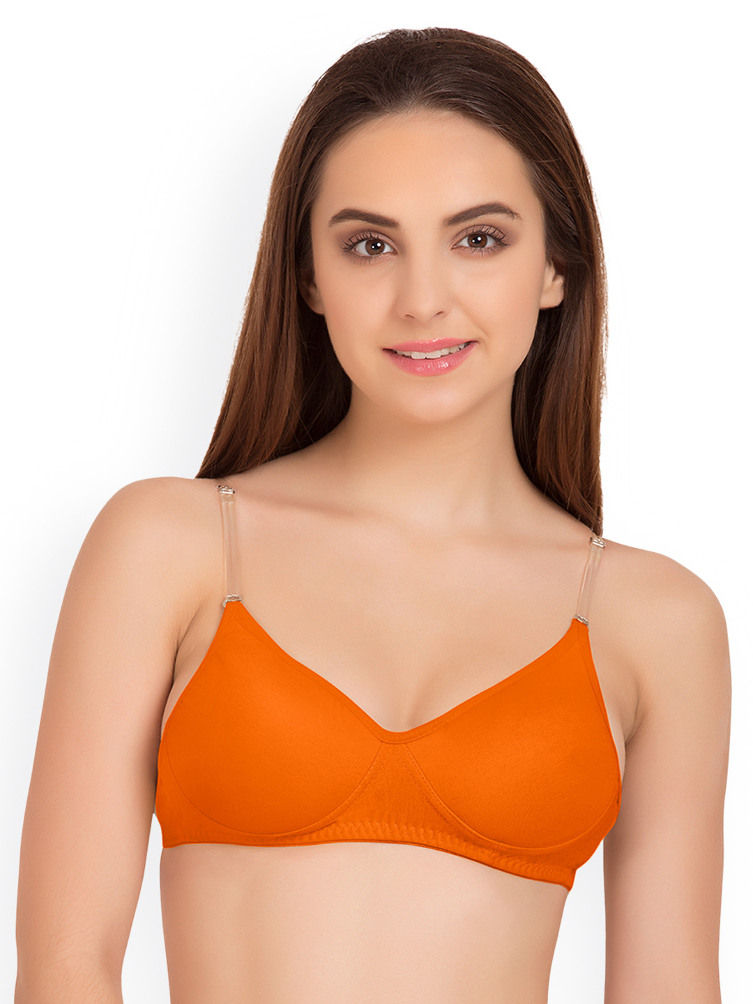 

Tweens Orange Solid Non-Wired Heavily Padded T-shirt Bra TW_1315ORG