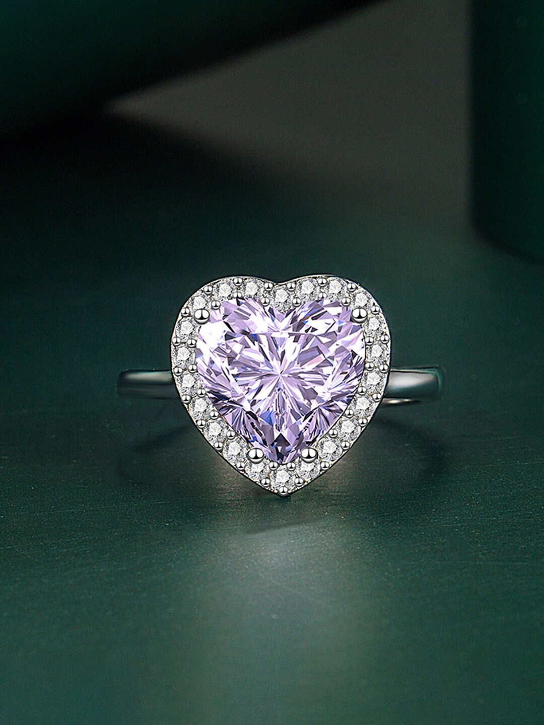 

Designs & You Silver-Plated Cubic Zirconia-Studded Finger Ring