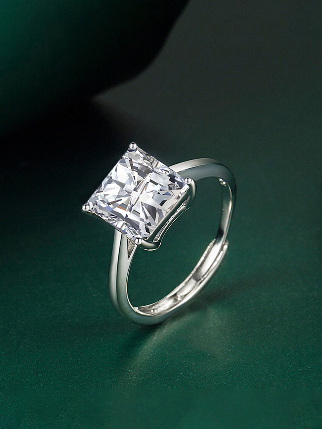

Designs & You Silver-Plated CZ-Studded Finger Ring