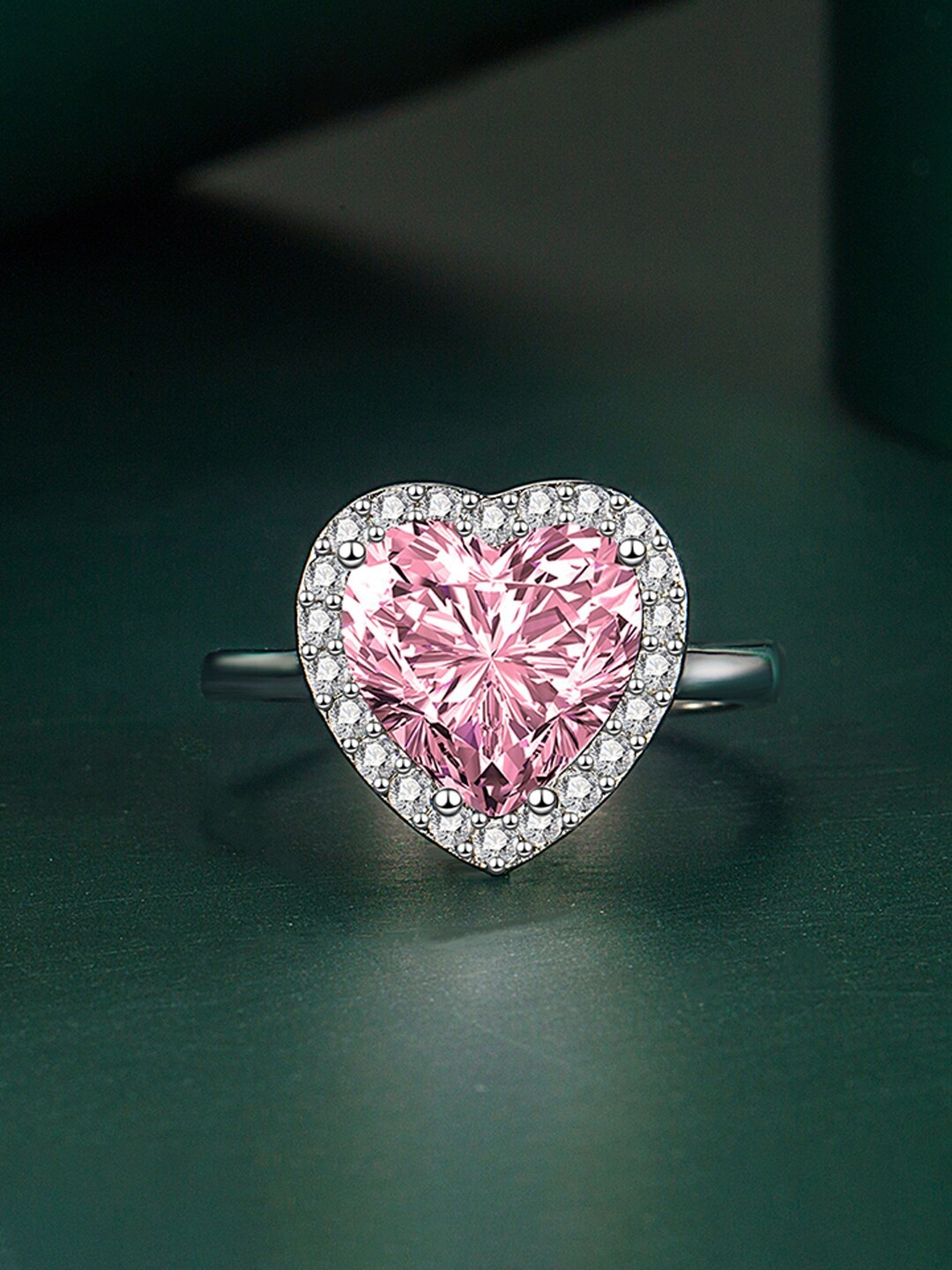

Designs & You Silver-Plated CZ-Studded Finger Ring