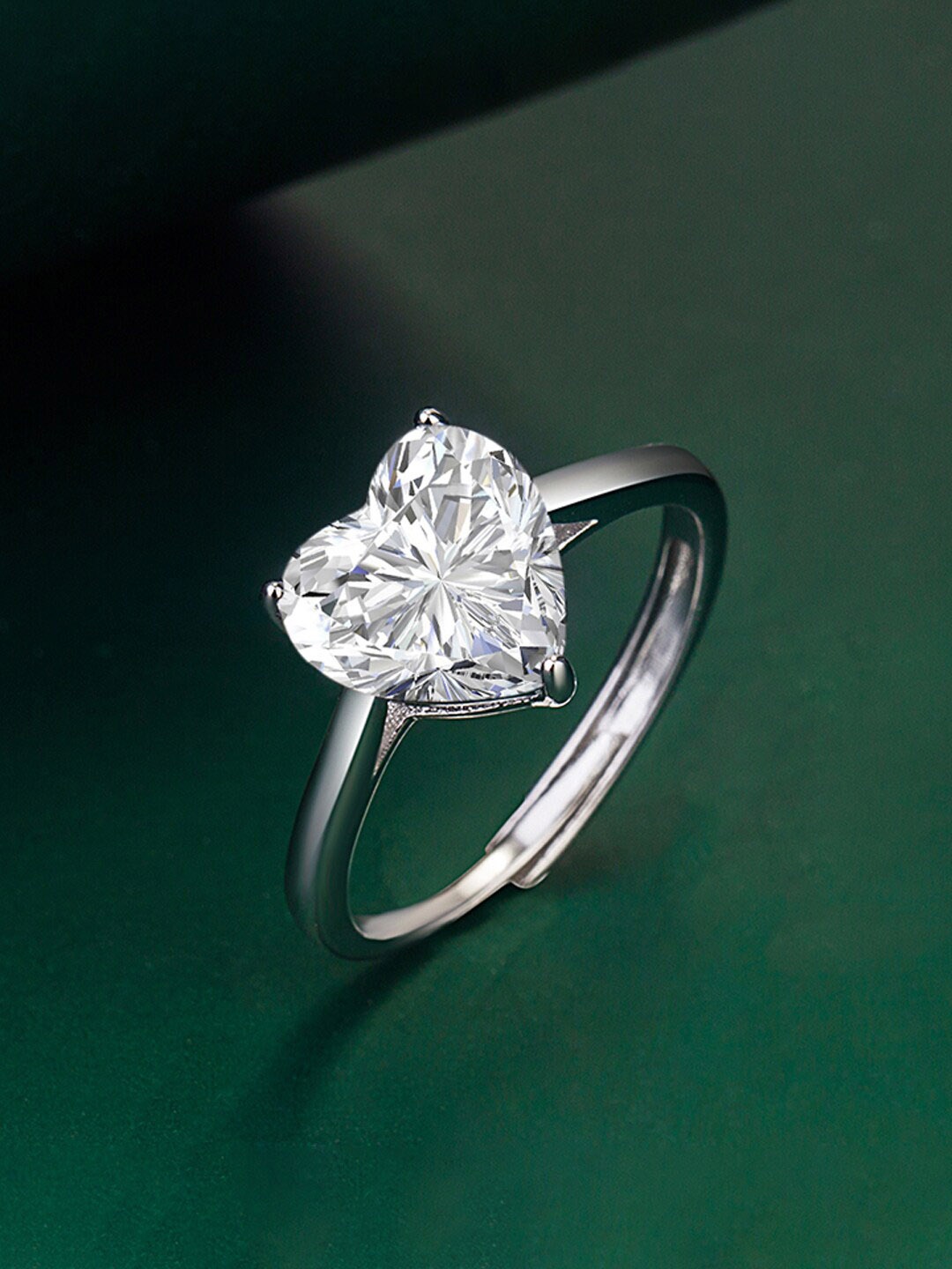 

Designs & You Silver Plated CZ Studded Finger Ring