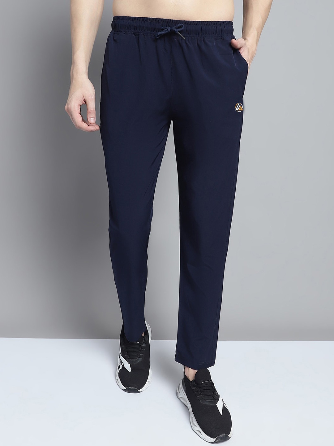 

WELL QUALITY Men Mid-Rise Track Pants, Navy blue