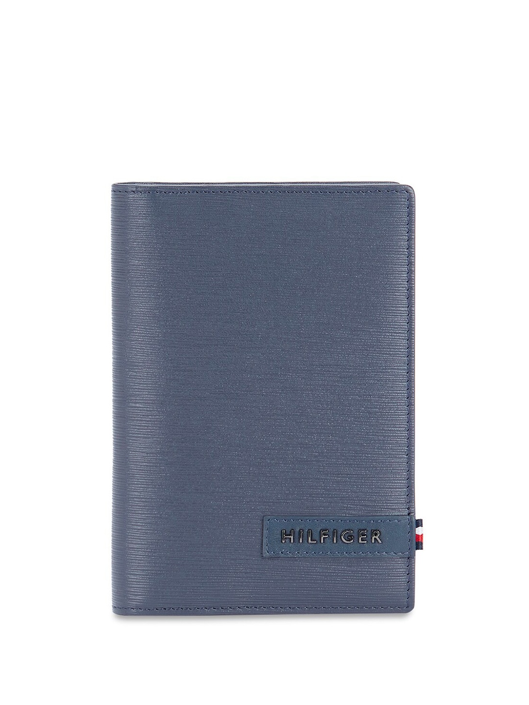 

Tommy Hilfiger Men Textured Leather Passport Holder, Navy blue