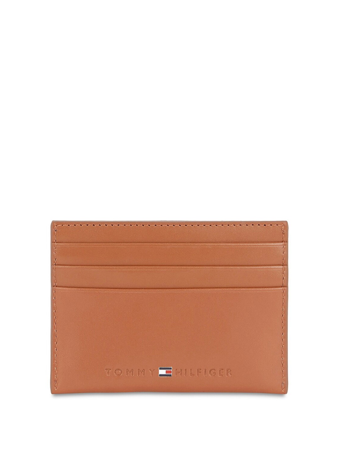 

Tommy Hilfiger Men Textured Leather Card Holder, Tan