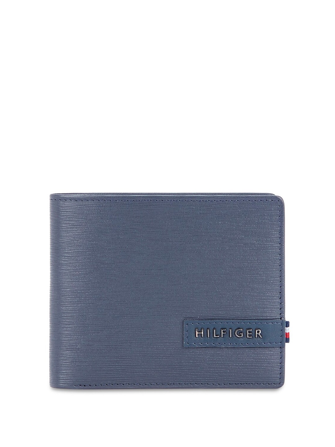 

Tommy Hilfiger Men Textured Leather Two Fold Wallet, Navy blue