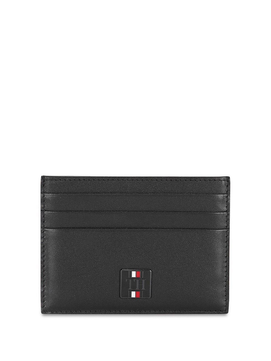 

Tommy Hilfiger Men Textured Leather Card Holder, Black