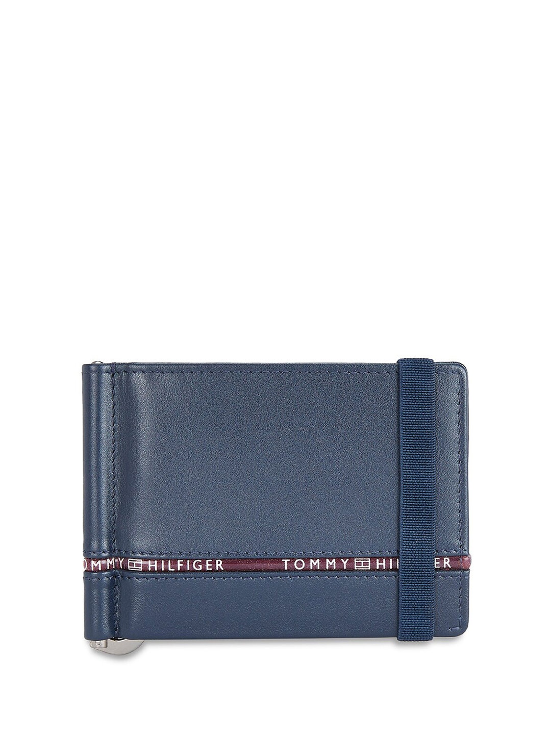 

Tommy Hilfiger Men Textured Leather Money Clip, Navy blue