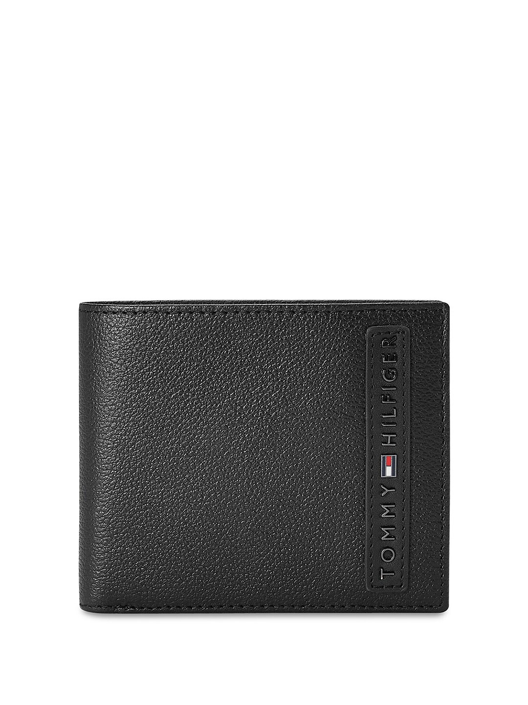 

Tommy Hilfiger Textured Leather Two Fold Wallet, Black