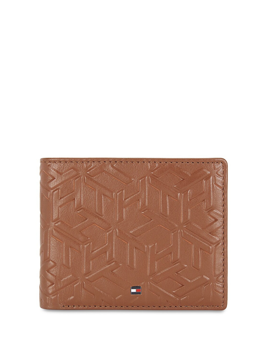 

Tommy Hilfiger Textured Leather Two Fold Wallet, Tan