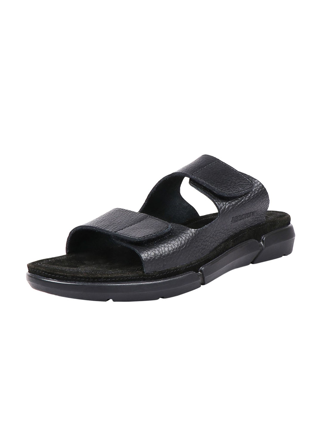 

Hidesign Men Black Leather Comfort Sandals