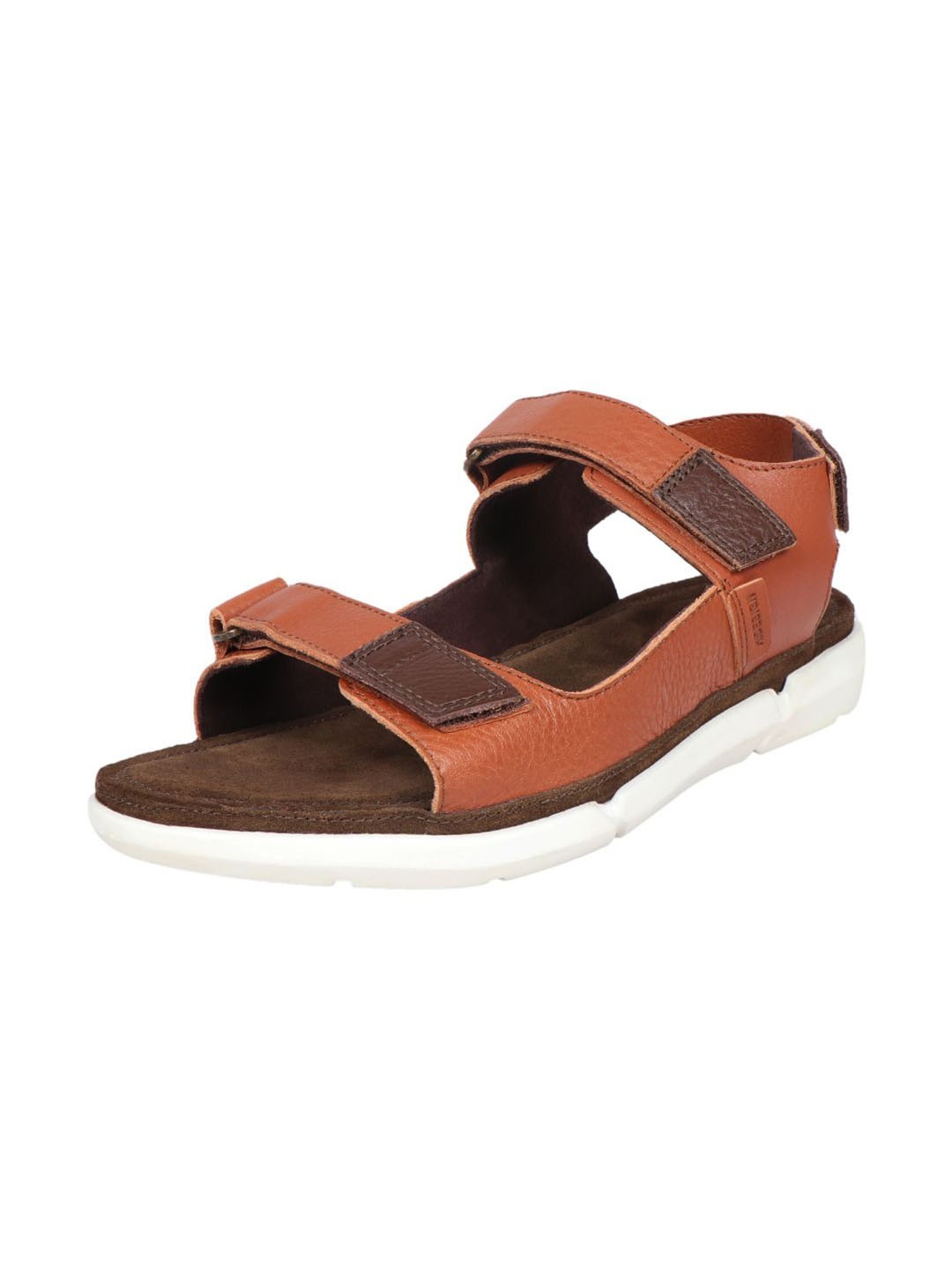 

Hidesign Men Tan & White Leather Comfort Sandals